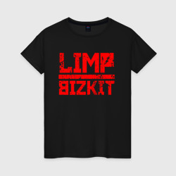 Женская футболка хлопок Red logo Limp bizkit