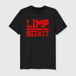 Мужская футболка хлопок Slim Red logo Limp bizkit