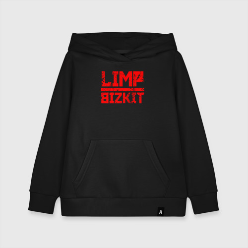 Детская толстовка хлопок Red logo Limp bizkit, цвет черный