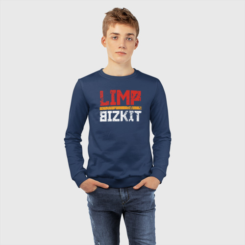 Детский свитшот хлопок Limp Bizkit, цвет темно-синий - фото 7