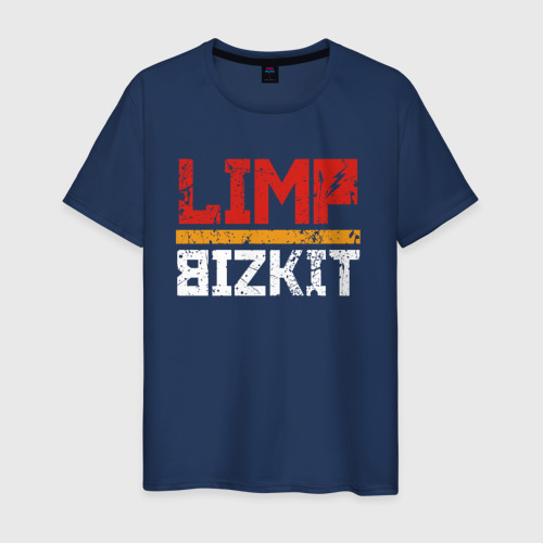 Мужская футболка хлопок Limp Bizkit, цвет темно-синий