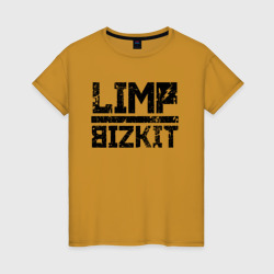 Женская футболка хлопок Limp Bizkit black big logo
