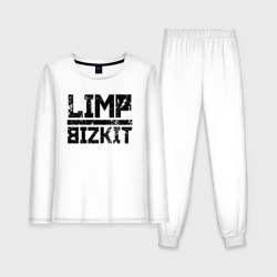 Женская пижама с лонгсливом хлопок Limp Bizkit black big logo