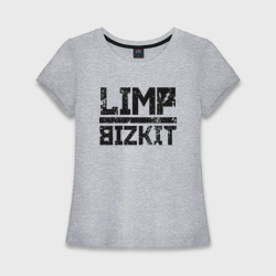 Женская футболка хлопок Slim Limp Bizkit black big logo