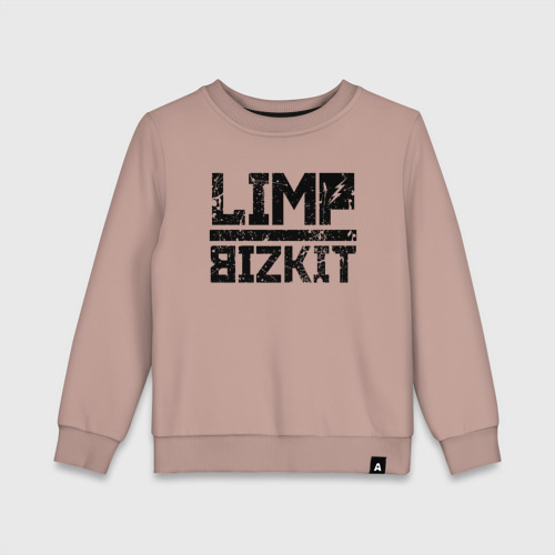 Детский свитшот хлопок Limp Bizkit black big logo, цвет пыльно-розовый