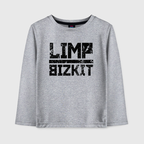 Детский лонгслив хлопок Limp Bizkit black big logo, цвет меланж