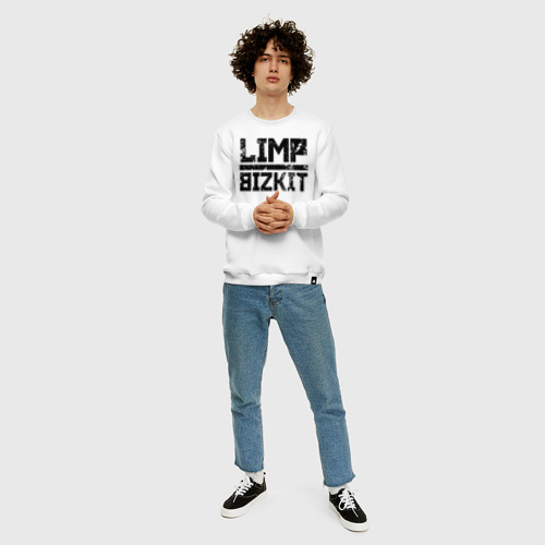 Мужской свитшот хлопок Limp Bizkit black big logo, цвет белый - фото 5