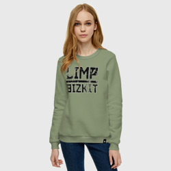 Женский свитшот хлопок Limp Bizkit black big logo - фото 2