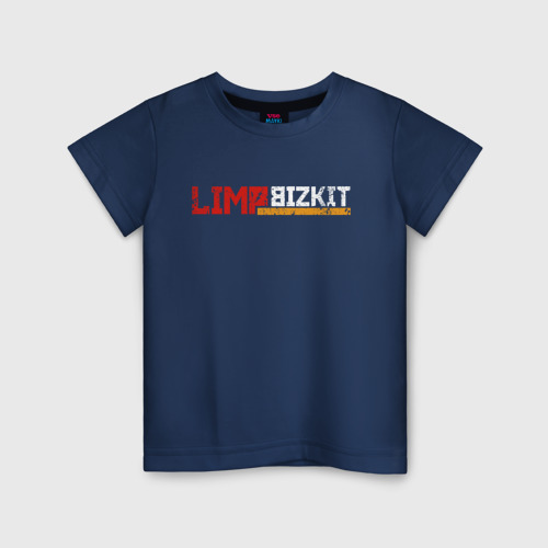 Детская футболка хлопок Limp Bizkit logo, цвет темно-синий