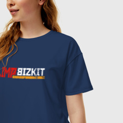 Женская футболка хлопок Oversize Limp Bizkit logo - фото 2