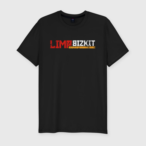 Мужская футболка хлопок Slim Limp Bizkit logo, цвет черный