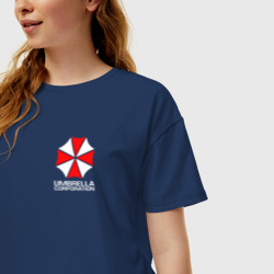 Женская футболка хлопок Oversize Umbrella Corp - фото 2