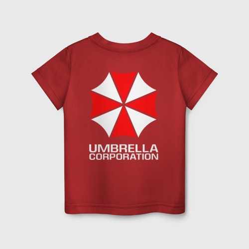 Детская футболка хлопок с принтом UMBRELLA CORP | АМБРЕЛЛА КОРП(+спина), вид сзади #1
