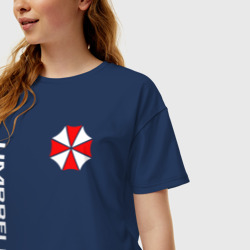 Женская футболка хлопок Oversize Umbrella Corp Амбрелла Корп+спина - фото 2