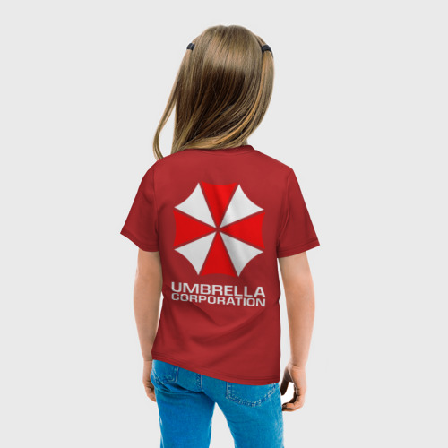 Детская футболка хлопок с принтом UMBRELLA CORP | АМБРЕЛЛА КОРП(+спина), вид сзади #2