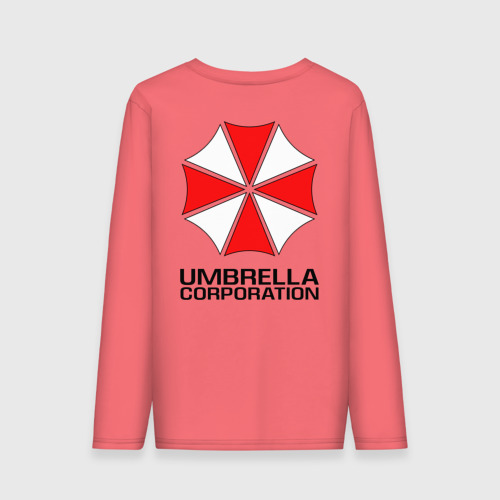 Мужской лонгслив хлопок Umbrella Corp+спина, цвет коралловый - фото 2