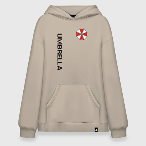 Худи SuperOversize хлопок Umbrella Corp+спина, цвет миндальный