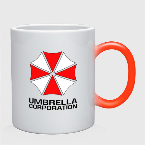 Кружка хамелеон Umbrella Corp+спина, цвет белый + красный - фото 2