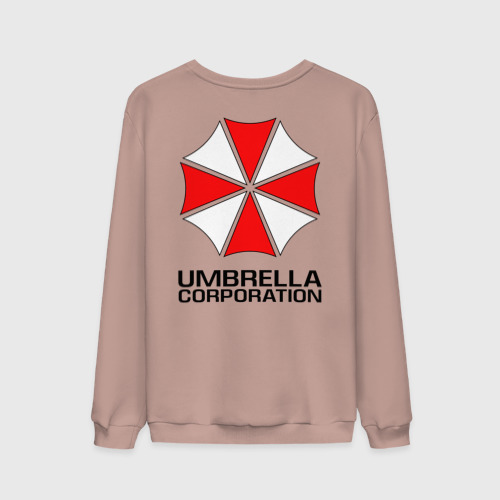 Мужской свитшот хлопок Umbrella Corp+спина, цвет пыльно-розовый - фото 2