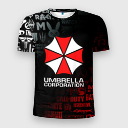 Мужская футболка 3D Slim Resident evil Umbrella Corp