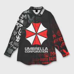 Женская рубашка oversize 3D Resident evil Umbrella Corp