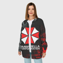 Женская рубашка oversize 3D Resident evil Umbrella Corp - фото 2