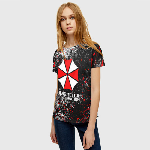 Женская футболка 3D с принтом UMBRELLA CORP | АМБРЕЛЛА КОРП (Z), фото на моделе #1