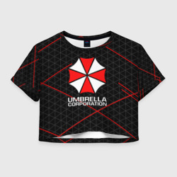 Женская футболка Crop-top 3D Umbrella Corp Амбрелла Корп