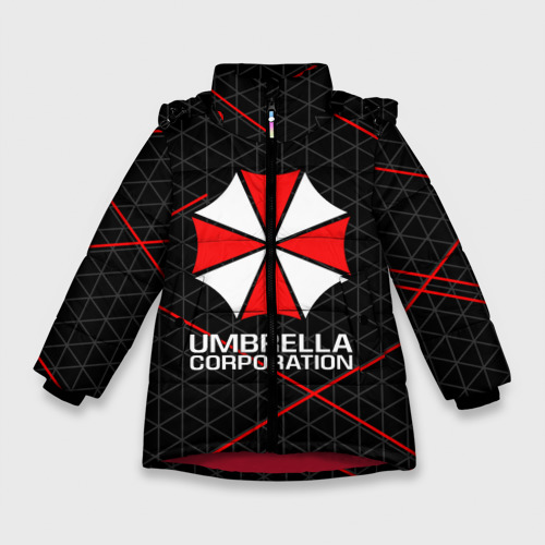 Зимняя куртка для девочек 3D Umbrella Corp Амбрелла Корп, цвет красный