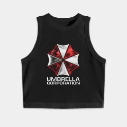 Женская укороченная майка-топ хлопок Umbrella Corp