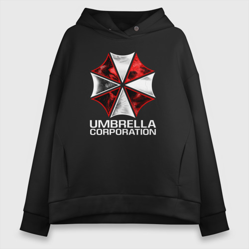 Женское худи Oversize хлопок Umbrella Corp, цвет черный