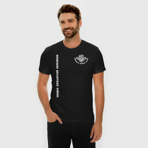 Мужская футболка хлопок Slim Воздушно Десантные Войска, цвет черный - фото 3