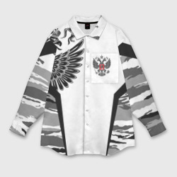 Женская рубашка oversize 3D Камуфляж Россия