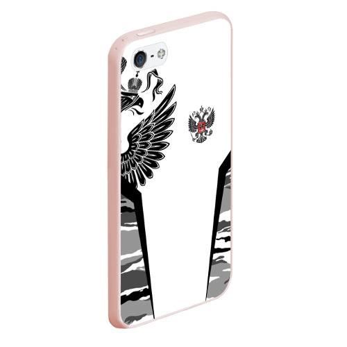 Чехол для iPhone 5/5S матовый Камуфляж Россия, цвет светло-розовый - фото 3