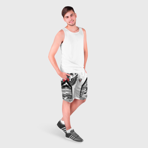 Мужские шорты 3D с принтом Камуфляж Россия, фото на моделе #1