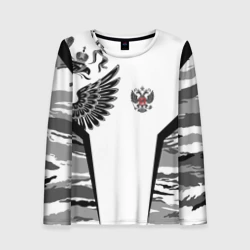 Женский лонгслив 3D Камуфляж Россия