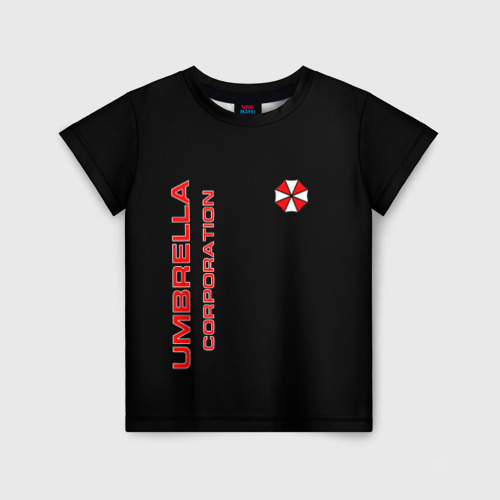 Детская футболка 3D с принтом Umbrella Corporation, вид спереди #2
