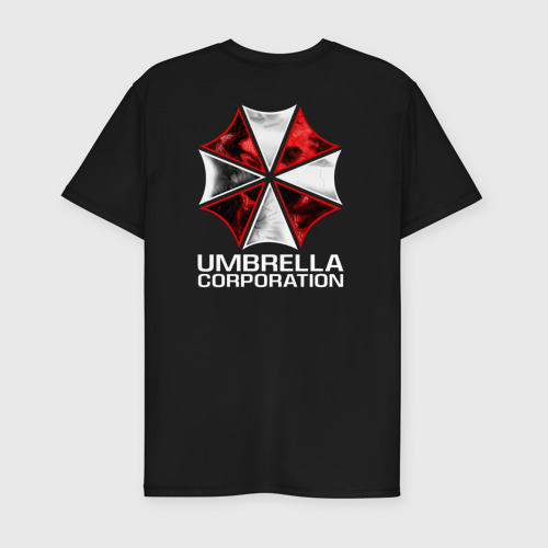 Мужская футболка хлопок Slim Umbrella Corp+спина, цвет черный - фото 2