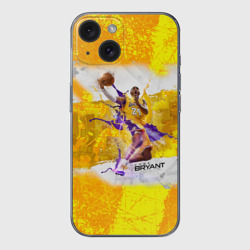Чехол для iPhone 15 силиконовый с защитой камеры Kobe Bryant jump