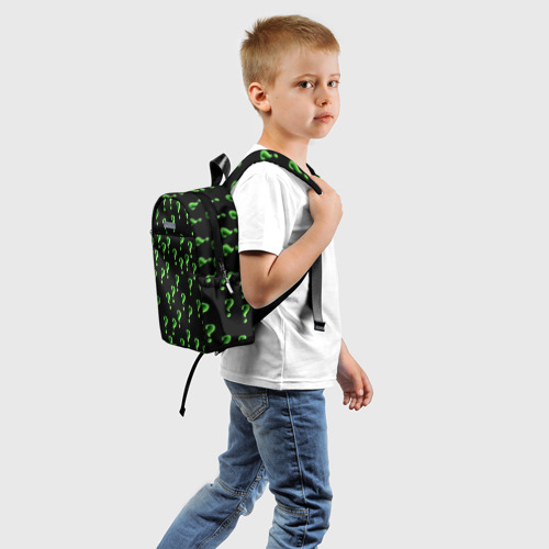 Детский рюкзак 3D с принтом Знак вопроса, вид сзади #1