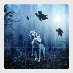Магнитный плакат 3Х3 Волки в тёмном лесу