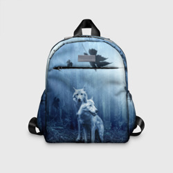 Детский рюкзак 3D Волки в тёмном лесу