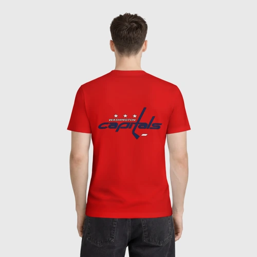 Мужская футболка 3D с принтом Ovechkin Capitals, вид сзади #2