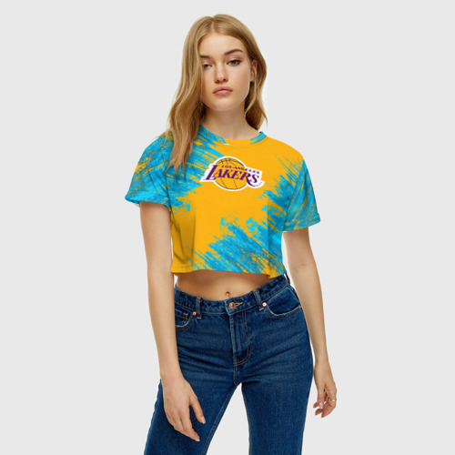 Женская футболка Crop-top 3D Kobe Bryant, цвет 3D печать - фото 4