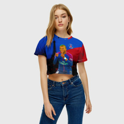 Женская футболка Crop-top 3D Мбапе - фото 2