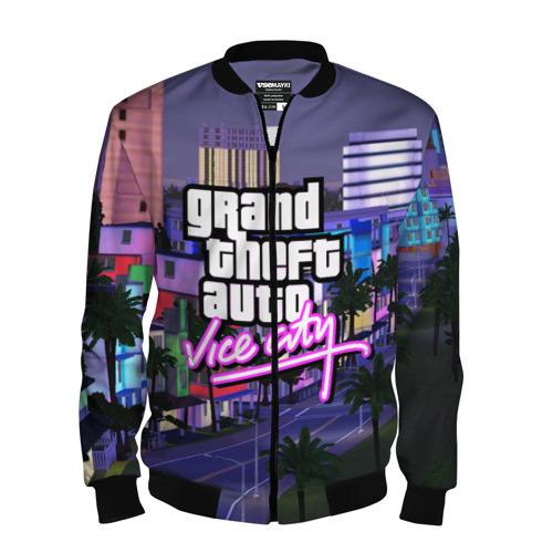 Мужской бомбер 3D Grand Theft Auto Vice City, цвет черный