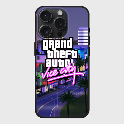 Чехол силиконовый для Apple iPhone 15 Pro матовый Grand Theft Auto Vice City