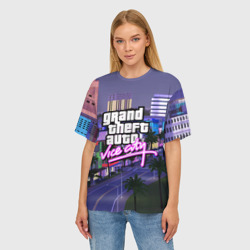 Женская футболка oversize 3D Grand Theft Auto Vice City - фото 2