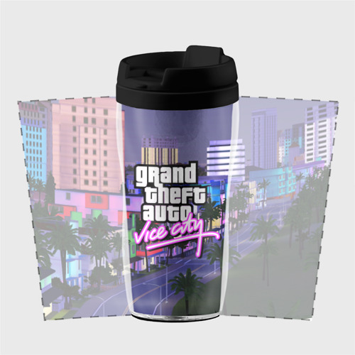Термокружка-непроливайка Grand Theft Auto Vice City, цвет черный - фото 2