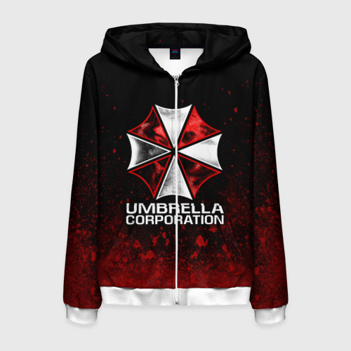 Мужская толстовка 3D на молнии Umbrella Corp, цвет белый